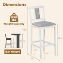 Set of 2 Upholstered Barstool 29.5 Inch Bar Height with Solid Rubber Wood Frame
