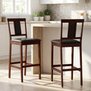 Set of 2 Upholstered Barstool 29.5 Inch Bar Height with Solid Rubber Wood Frame