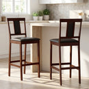Set of 2 Upholstered Barstool 29.5 Inch Bar Height with Solid Rubber Wood Frame