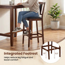 Set of 2 Upholstered Barstool 29.5 Inch Bar Height with Solid Rubber Wood Frame