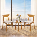 Upholstered Dining Chairs Set of 2 with Curved Backrest