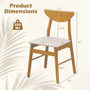 Upholstered Dining Chairs Set of 2 with Curved Backrest