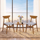 Upholstered Dining Chairs Set of 2 with Curved Backrest