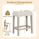 Set of 2 Upholstered Counter Height Bar Stool with Curved Saddle-Seat