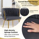 Set of 2 Upholstered Dining Chair w/ Curved Backrest and Metal Tubes