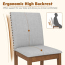 Set of 2 Upholstered Dining Chairs with Padded Seat for Living Room-Walnut