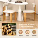 Dining Chair Set of 2 Upholstered Kitchen Chair with Padded Seat-Natural