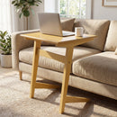 C-Shaped End Table Set of 2 with Wood Veneer Top
