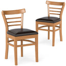 Set of 2 Wooden Dining Chair with Rubber Wood Legs for Restaurant