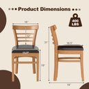 Set of 2 Wooden Dining Chair with Rubber Wood Legs for Restaurant