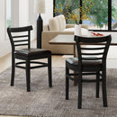 Set of 2 Wooden Dining Chair with Rubber Wood Legs for Restaurant