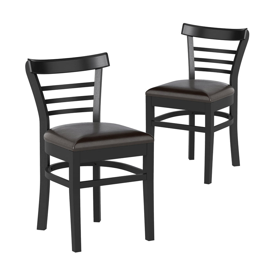 Set of 2 Wooden Dining Chair with Rubber Wood Legs for Restaurant