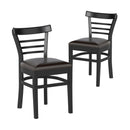 Set of 2 Wooden Dining Chair with Rubber Wood Legs for Restaurant
