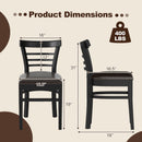Set of 2 Wooden Dining Chair with Rubber Wood Legs for Restaurant