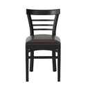 Set of 2 Wooden Dining Chair with Rubber Wood Legs for Restaurant