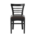 Set of 2 Wooden Dining Chair with Rubber Wood Legs for Restaurant
