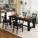 Set of 2 Wooden Dining Chair with Rubber Wood Legs for Restaurant