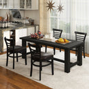 Set of 2 Wooden Dining Chair with Rubber Wood Legs for Restaurant
