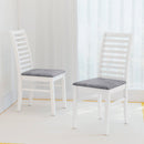 Set of 2 Wooden Dining Chair with Rubber Wood Legs for Living Room