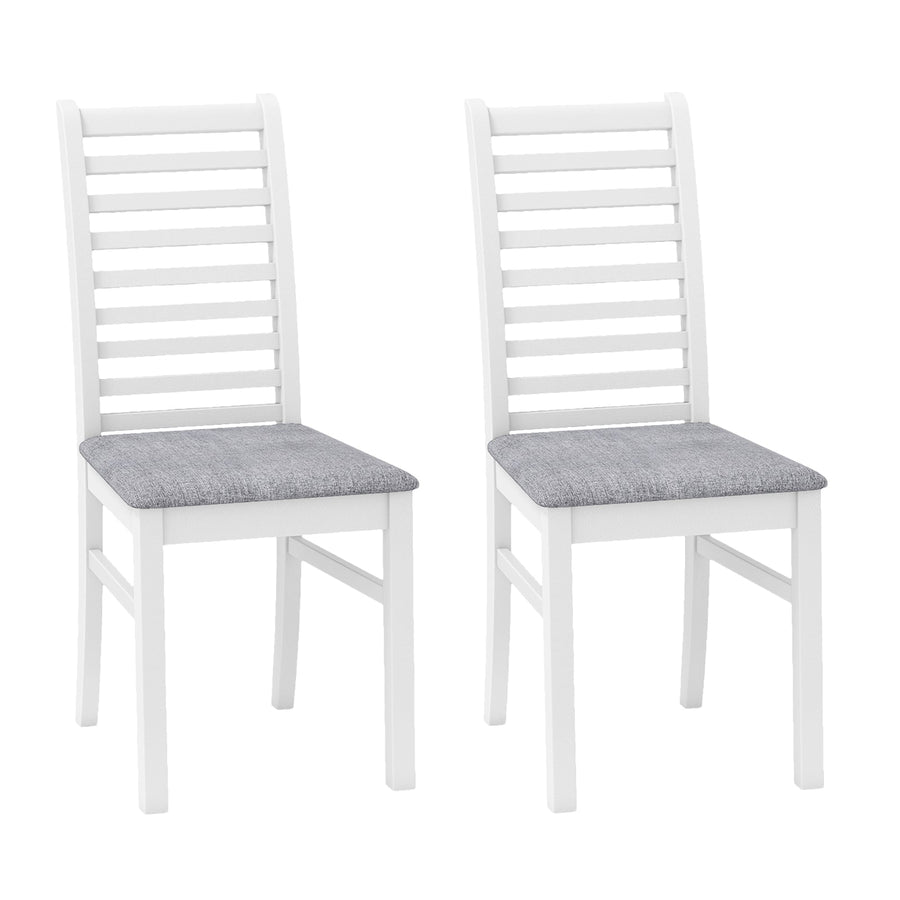 Set of 2 Wooden Dining Chair with Rubber Wood Legs for Living Room