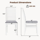 Set of 2 Wooden Dining Chair with Rubber Wood Legs for Living Room