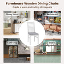 Set of 2 Wooden Dining Chair with Rubber Wood Legs for Living Room