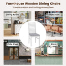 Set of 2 Wooden Dining Chair with Rubber Wood Legs for Living Room