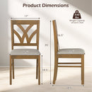 Set of 2 Wooden Dining Chairs Upholstered with Hollowed Backrest and Soft Padded Seat