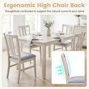 Set of 2 Wooden Upholstered Dining Chairs with High Curved Back