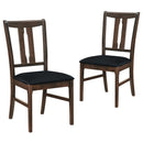 Set of 2 Wooden Upholstered Dining Chairs with High Curved Back
