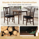 Set of 2 Wooden Upholstered Dining Chairs with High Curved Back