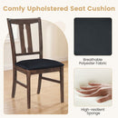 Set of 2 Wooden Upholstered Dining Chairs with High Curved Back