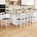 Set of 2 X-Back Bar Stools with Upholstered Cushioned Seats
