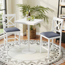 Set of 2 X-Back Bar Stools with Upholstered Cushioned Seats
