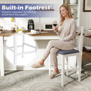 Set of 2 X-Back Bar Stools with Upholstered Cushioned Seats