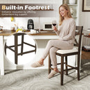 Set of 2 X-Back Bar Stools with Upholstered Cushioned Seats