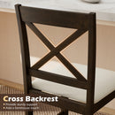 Set of 2 X-Back Bar Stools with Upholstered Cushioned Seats