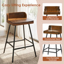 24" Industrial Bar Stool with Low Back - Set of 4