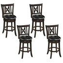 Swivel Bar Stools Set of 4 with Backrest and Footrest