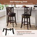 Swivel Bar Stools Set of 4 with Backrest and Footrest