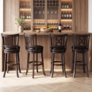 Swivel Bar Stools Set of 4 with Backrest and Footrest
