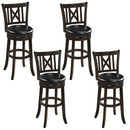 Swivel Bar Stools Set of 4 with Backrest and Footrest