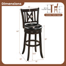 Swivel Bar Stools Set of 4 with Backrest and Footrest