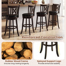 Swivel Bar Stools Set of 4 with Backrest and Footrest