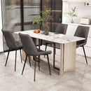 Set of 4 Dining Chair Upholstered with Metal Legs and Padded Backs