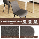 Set of 4 Dining Chair Upholstered with Metal Legs and Padded Backs