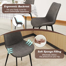 Set of 4 Dining Chair Upholstered with Metal Legs and Padded Backs