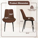 Set of 4 Dining Chair Upholstered with Metal Legs and Padded Backs