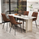 Set of 4 Dining Chair Upholstered with Metal Legs and Padded Backs