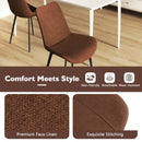 Set of 4 Dining Chair Upholstered with Metal Legs and Padded Backs